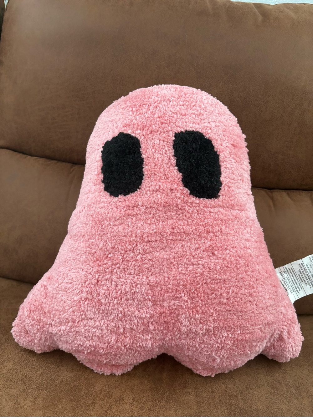 Plush Pink Ghost Accent Pillow
